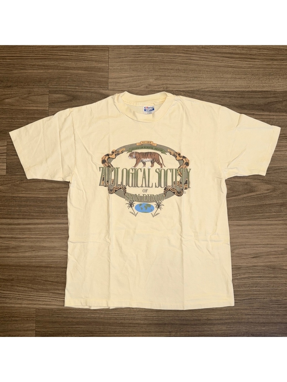 Vintage Hanes Beefy-T souvenir T-shirt Zoological Society of San Diego #SD4603